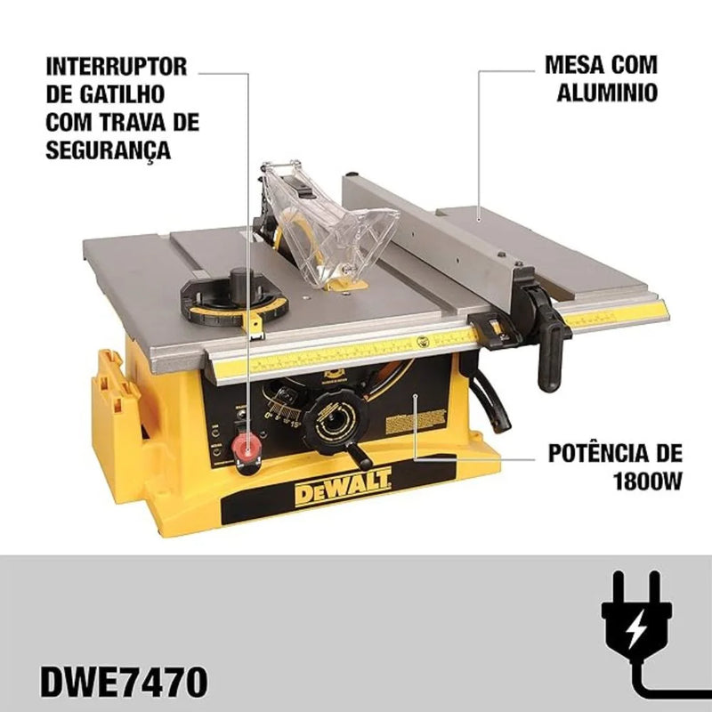 Serra de Mesa 10 Pol. 1800W 220V DEWALT-DWE7470