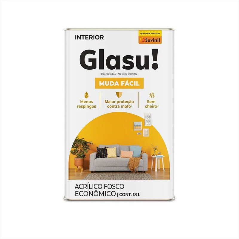 Tinta Acrílica Fosco Muda Fácil Glasu 18 Litros Cenoura Suvinil